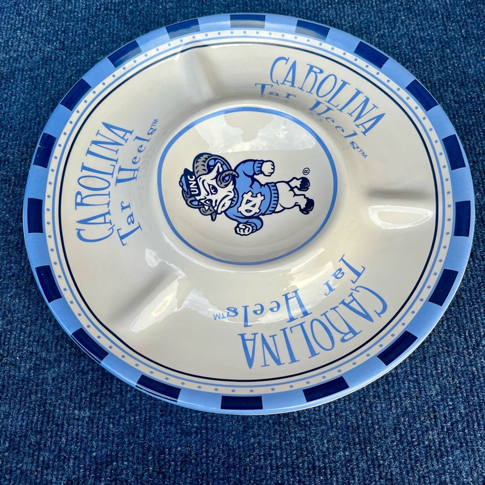 University Of North Carolina Tar Heels Serving Tray Chip& Dip Excellent Cond. - Picture 2 of 4